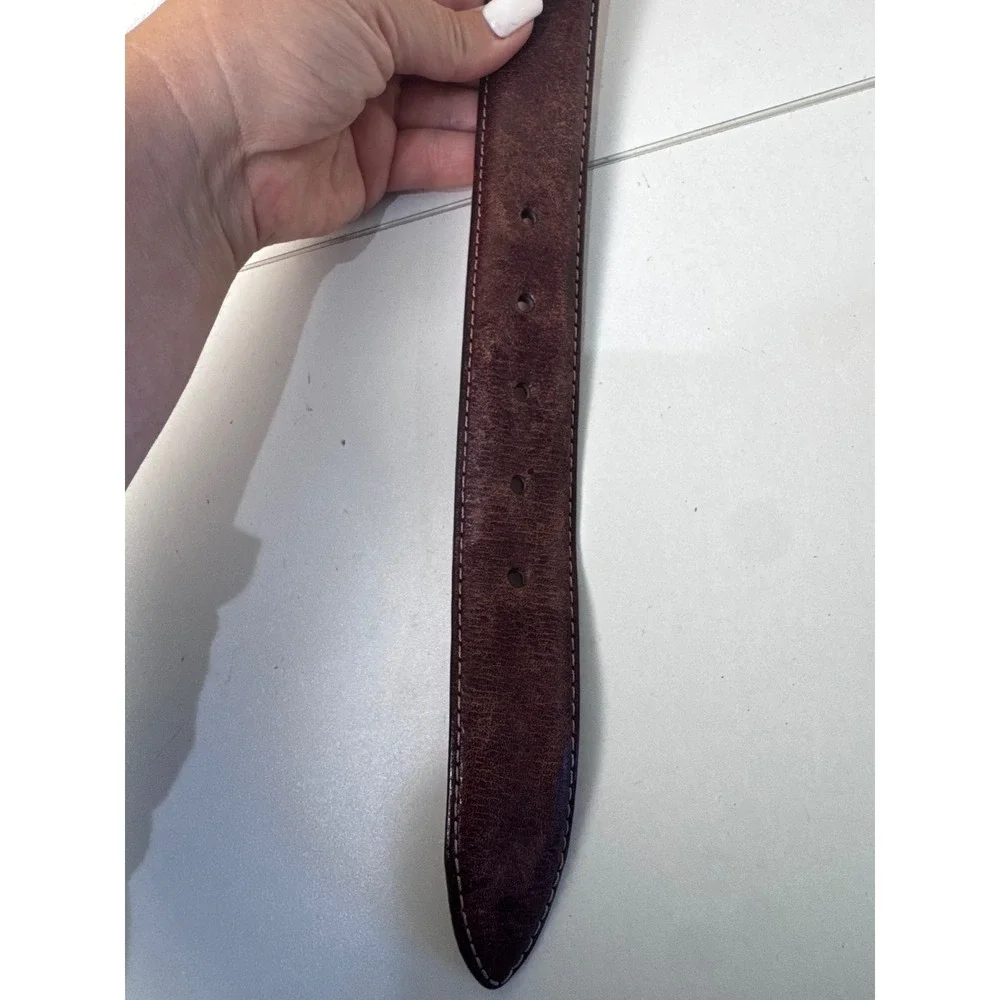 Italian Full Grain Leather Belt Men Size 34 Brown Casual